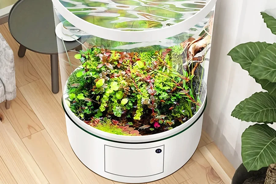 Unique cylindrical aquarium design