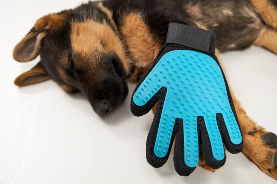 Hair shedding glove for pets